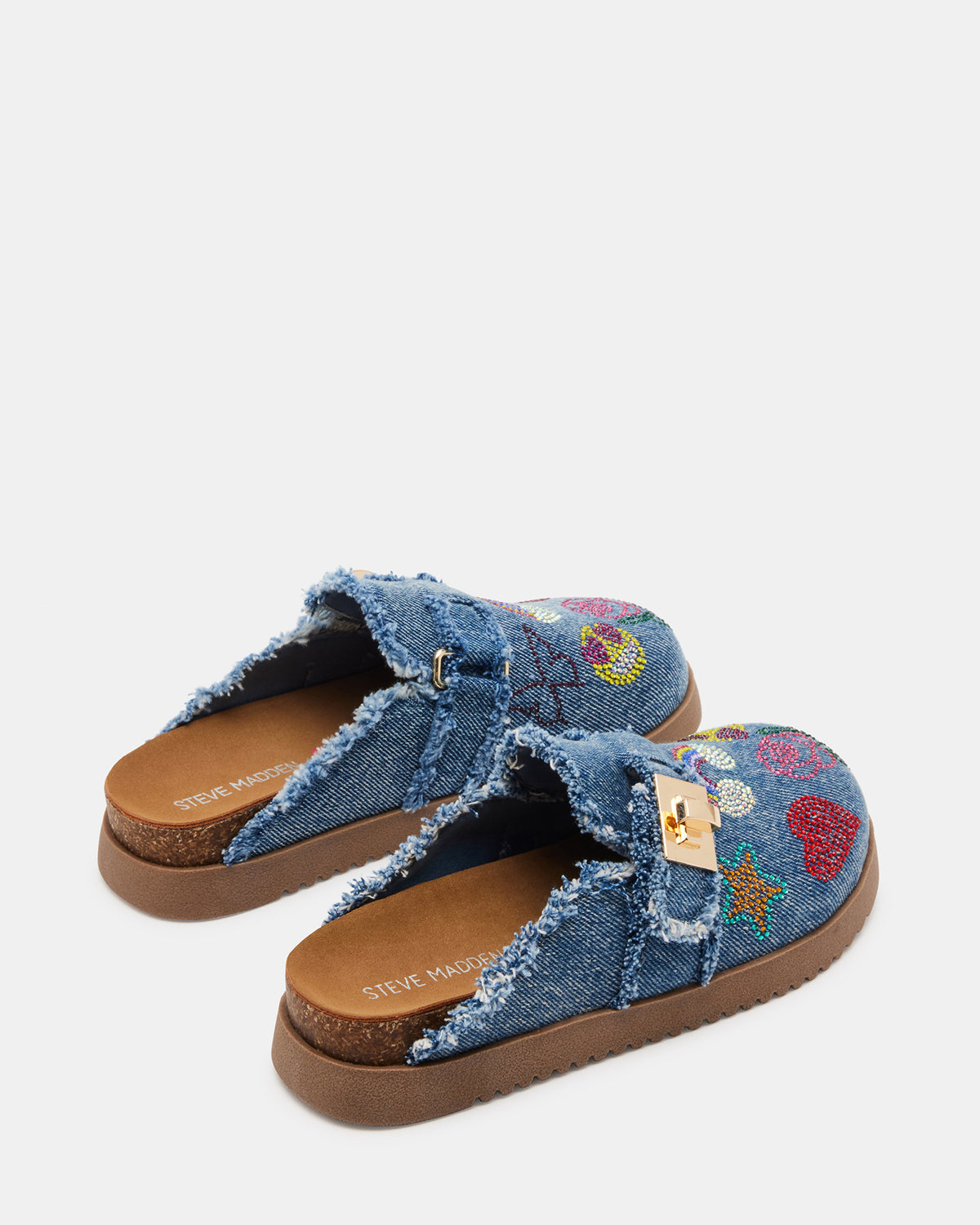 Kids' MONEYY Denim Multi Girls' Slip-On Clogs | Steve Madden