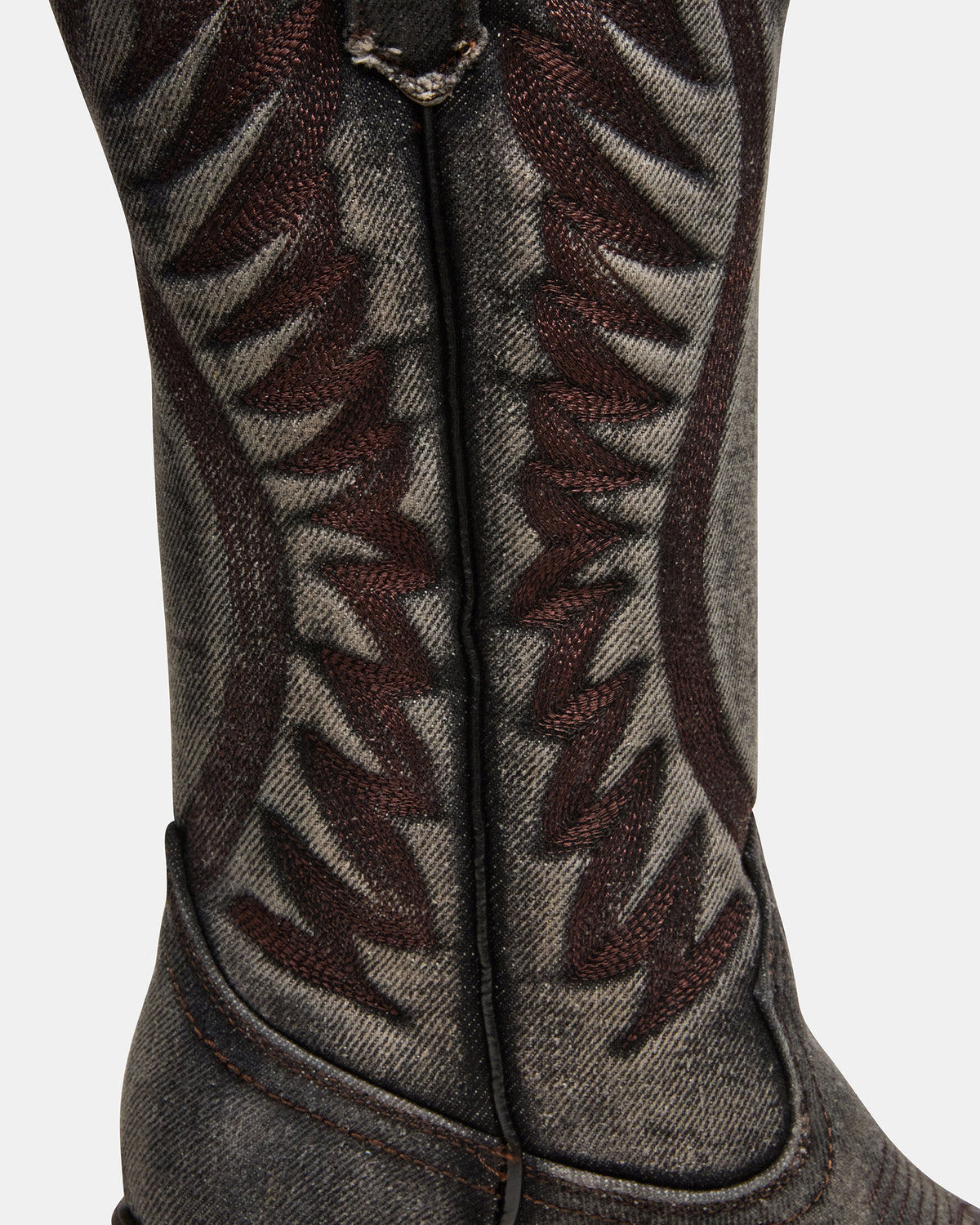 ALBANY Black Denim Pointed-Toe Women's Western Boot | Steve Madden
