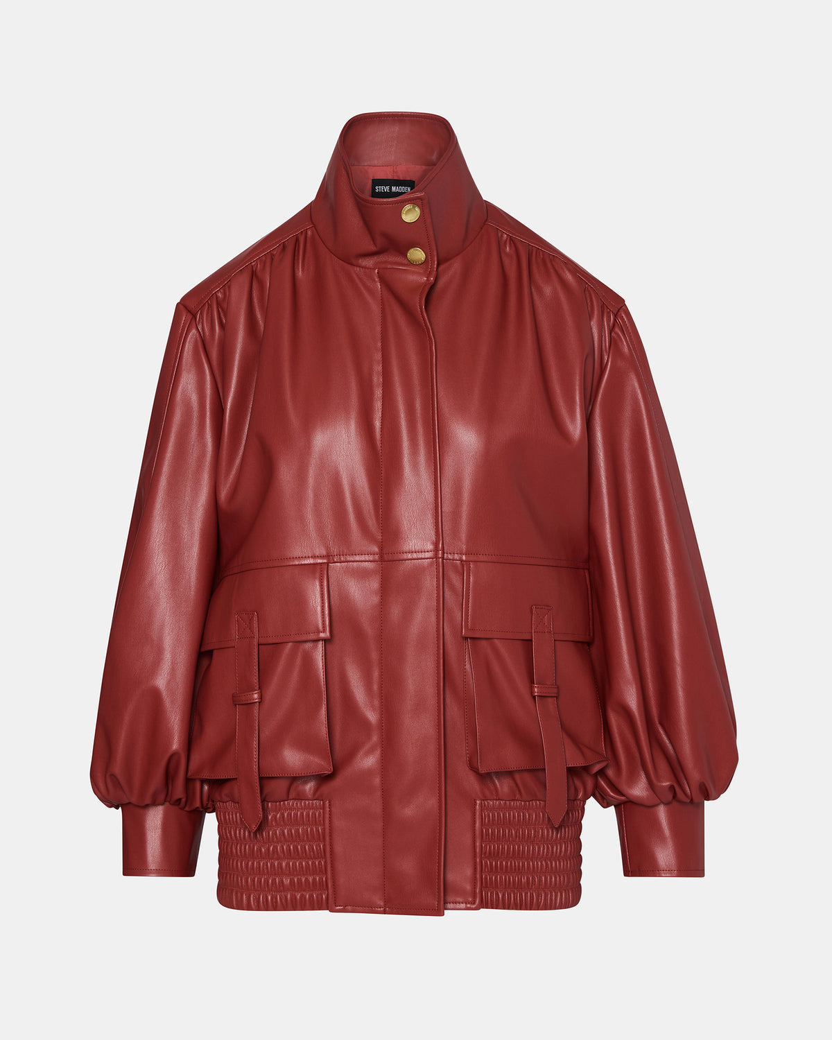 VEE Dusty Brick Faux Leather Long-Sleeved Women's Jacket | Steve Madden