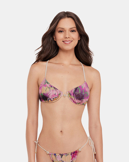 SUPER BLOOM MULTI BIKINI TOP Underwire Pearl Women's Bikini Top | Steve Madden