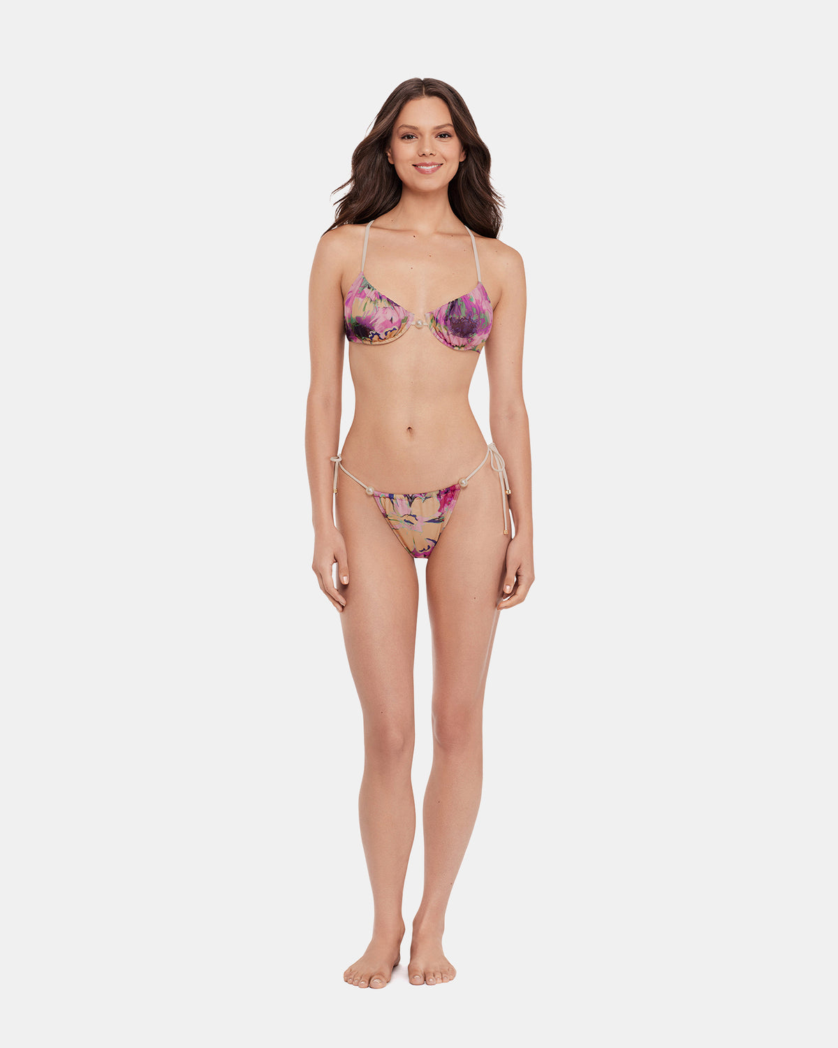 SUPER BLOOM MULTI BIKINI BOTTOM Pearl Floral Pattern Women's Bikini Bottom | Steve Madden