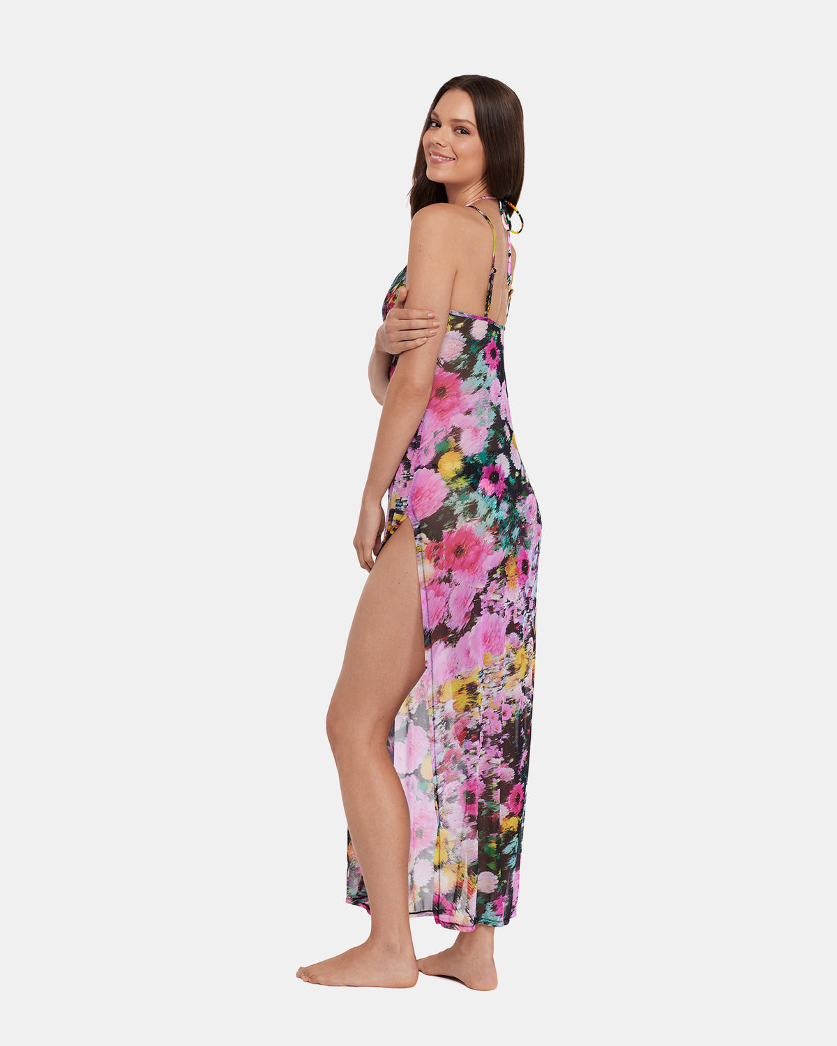 DAZEY FIELDS MULTI BIKINI COVER-UP Flowy Mesh Women's Swim Cover-Up | Steve Madden