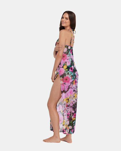 DAZEY FIELDS MULTI BIKINI COVER-UP Flowy Mesh Women's Swim Cover-Up | Steve Madden