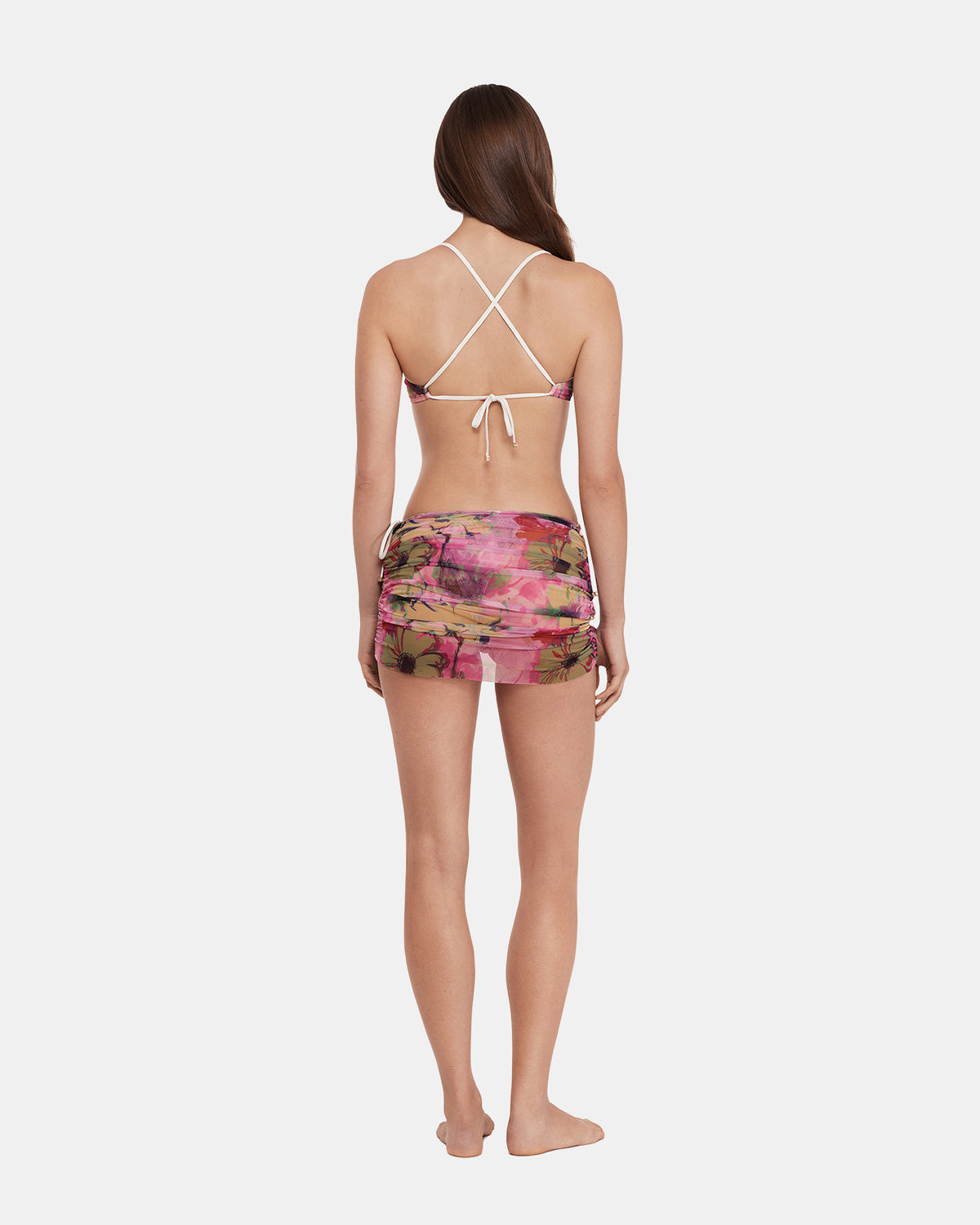 SUPER BLOOM MULTI BIKINI COVER-UP Mesh Skirt Floral Pattern Women's Swim Cover-Up | Steve Madden
