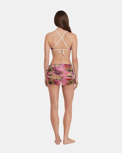 SUPER BLOOM MULTI BIKINI COVER-UP Mesh Skirt Floral Pattern Women's Swim Cover-Up | Steve Madden
