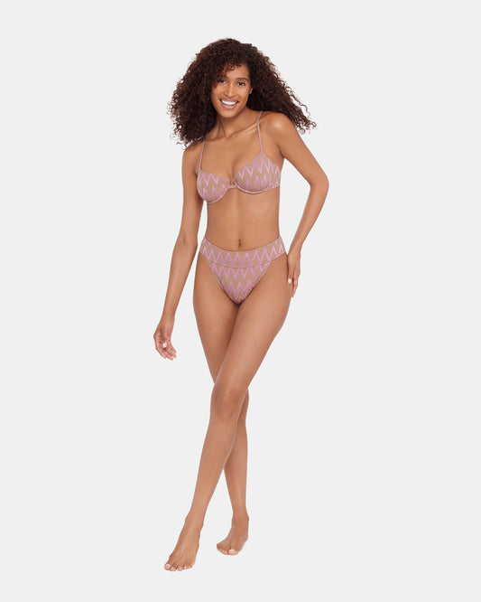 CHEVRON SHINE BIKINI BOTTOM Purple Women's Bikini Bottoms | Steve Madden