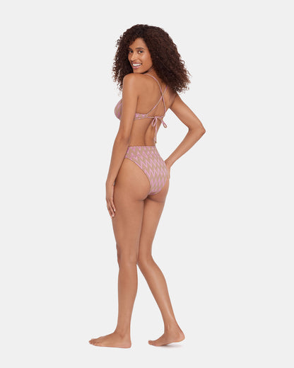 CHEVRON SHINE BIKINI BOTTOM Purple Women's Bikini Bottoms | Steve Madden