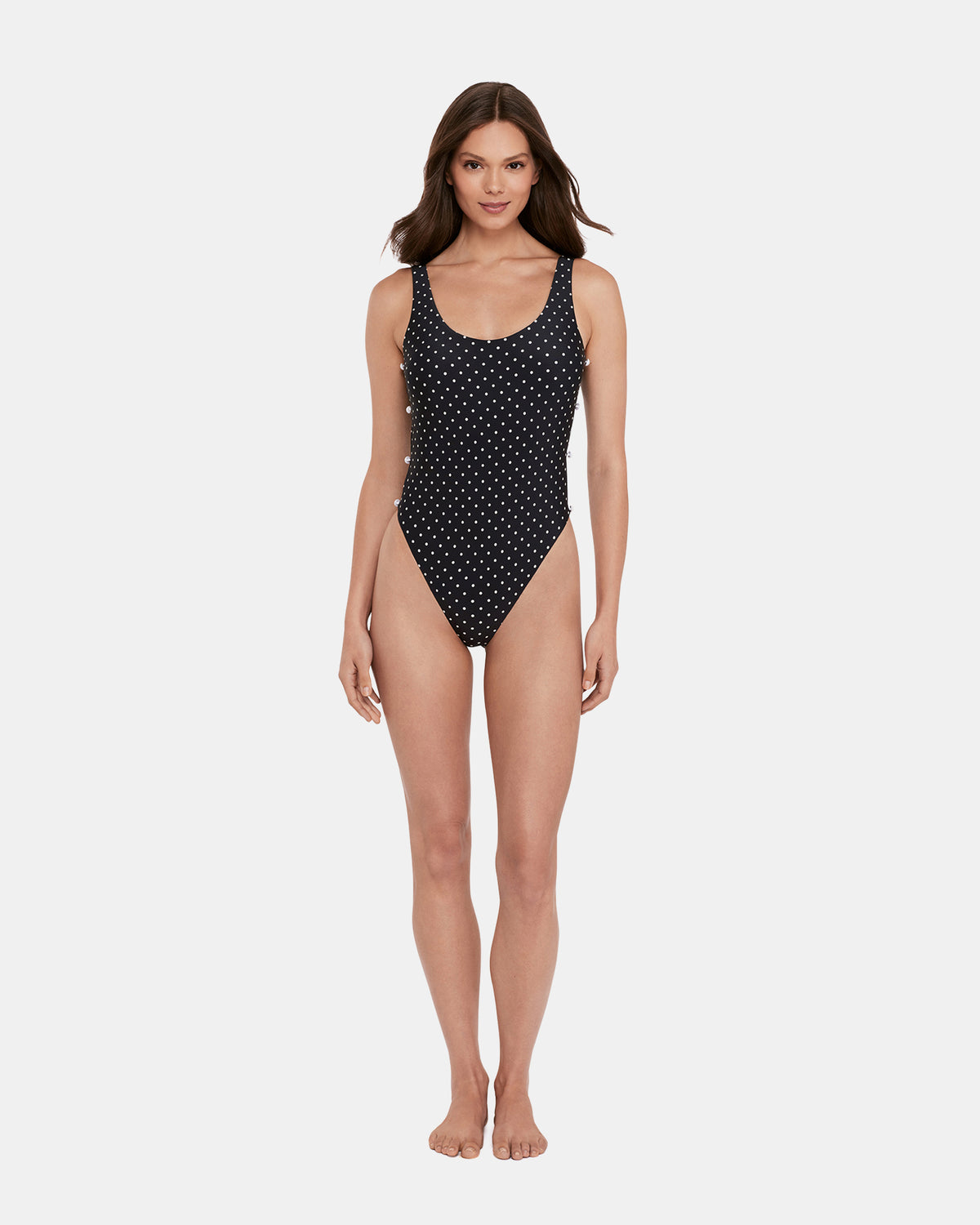 DARLING DOT ONE PIECE SWIMSUIT Black Multi Women's One-Piece Swimsuit | Steve Madden