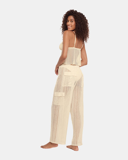 CROCHET BIKINI COVER-UP Pearl Crochet Wide-Leg Women's Swim Cover-Up | Steve Madden