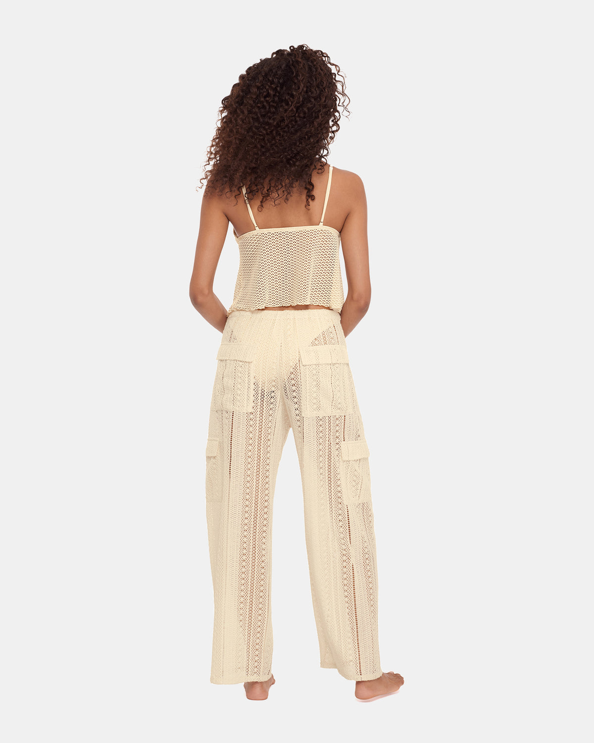 CROCHET BIKINI COVER-UP Pearl Crochet Wide-Leg Women's Swim Cover-Up | Steve Madden