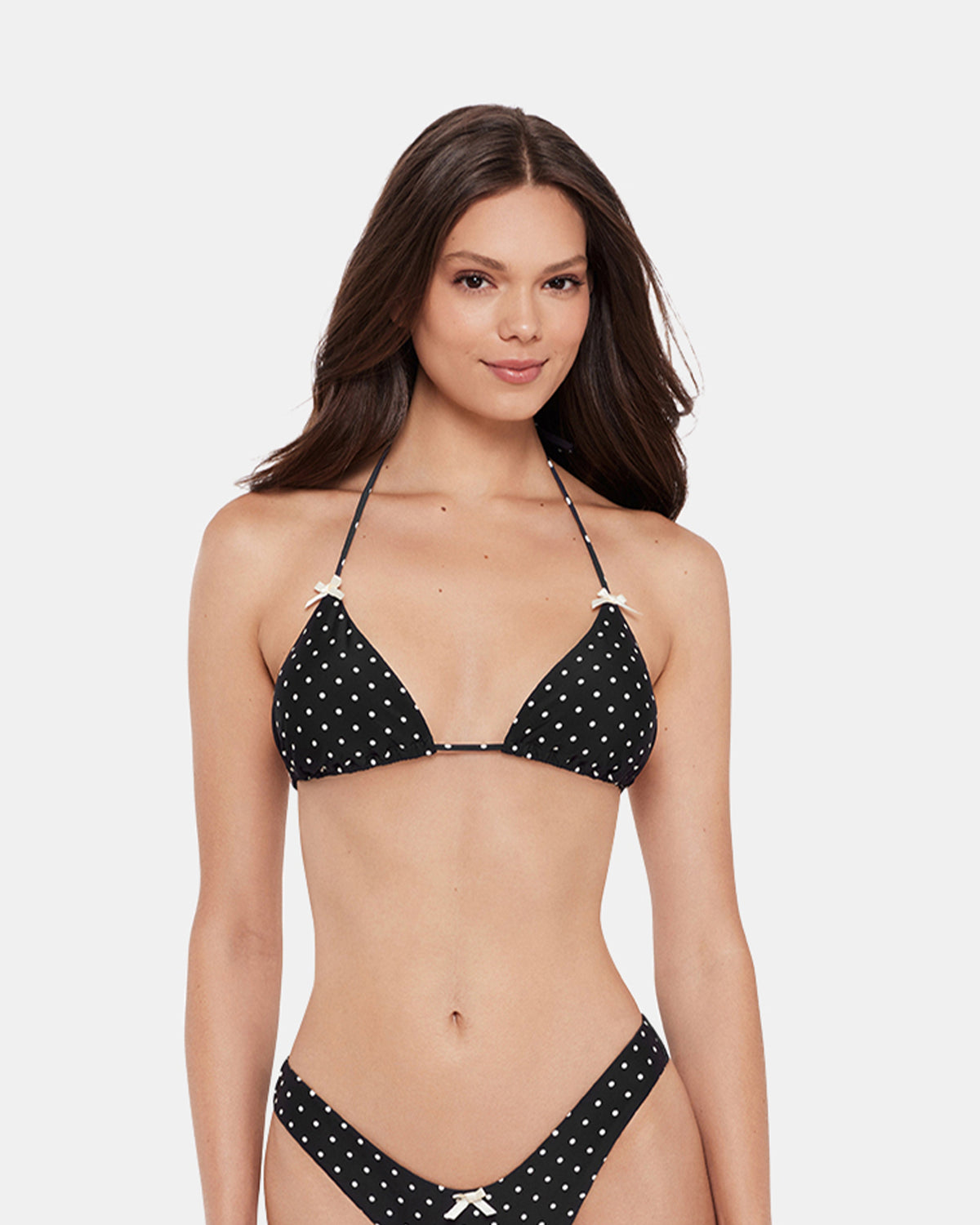 DARLING DOT BIKINI TOP BLACK MULTI Women's Bikini Top | Steve Madden