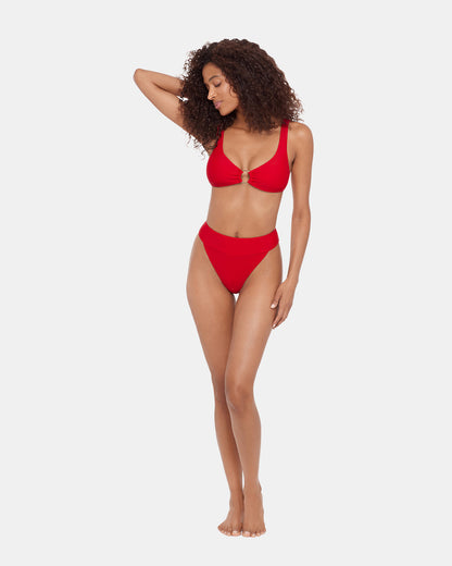 SLEEK 'N CHIC BIKINI TOP CHERRY Women's Bikini Top | Steve Madden