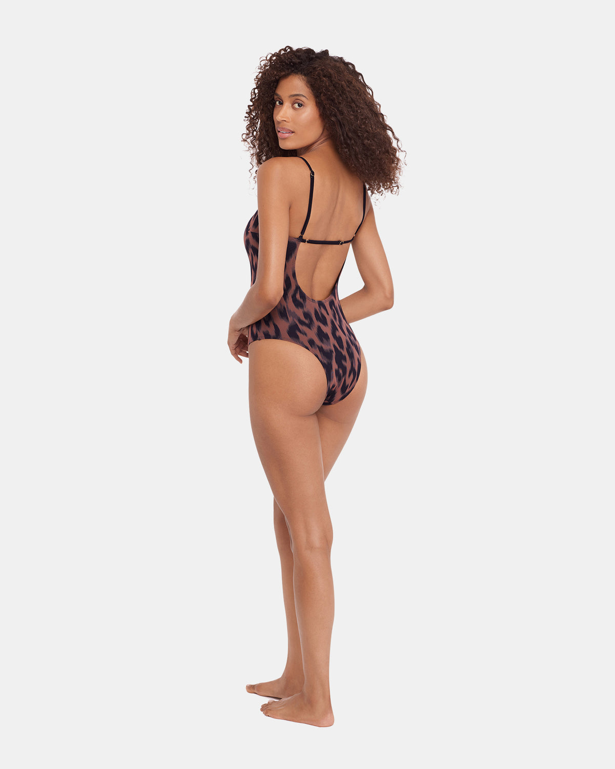 STATIC LEOPARD ONE PIECE SWIMSUIT Low-Back Women's One-Piece Swimsuit | Steve Madden