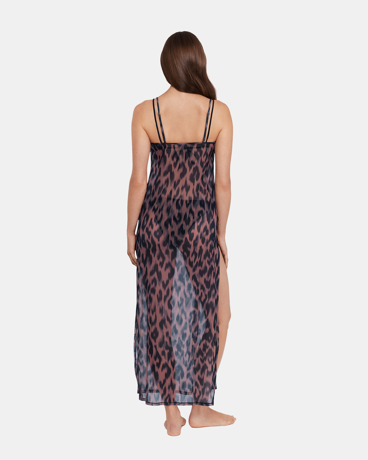 STATIC LEOPARD BIKINI COVER-UP Natural Flowy Mesh Women's Swim Cover-Up | Steve Madden