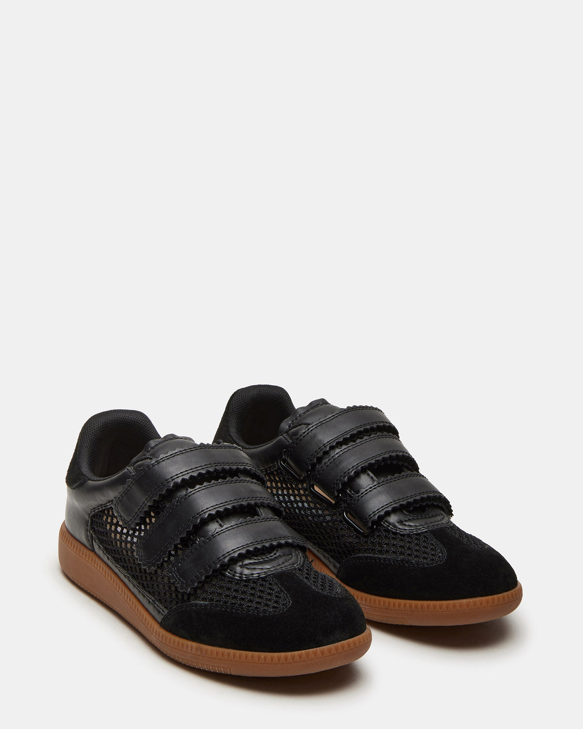 MOMENTUM Mesh Black Women's Velcro Low-Top Sneakers | Steve Madden