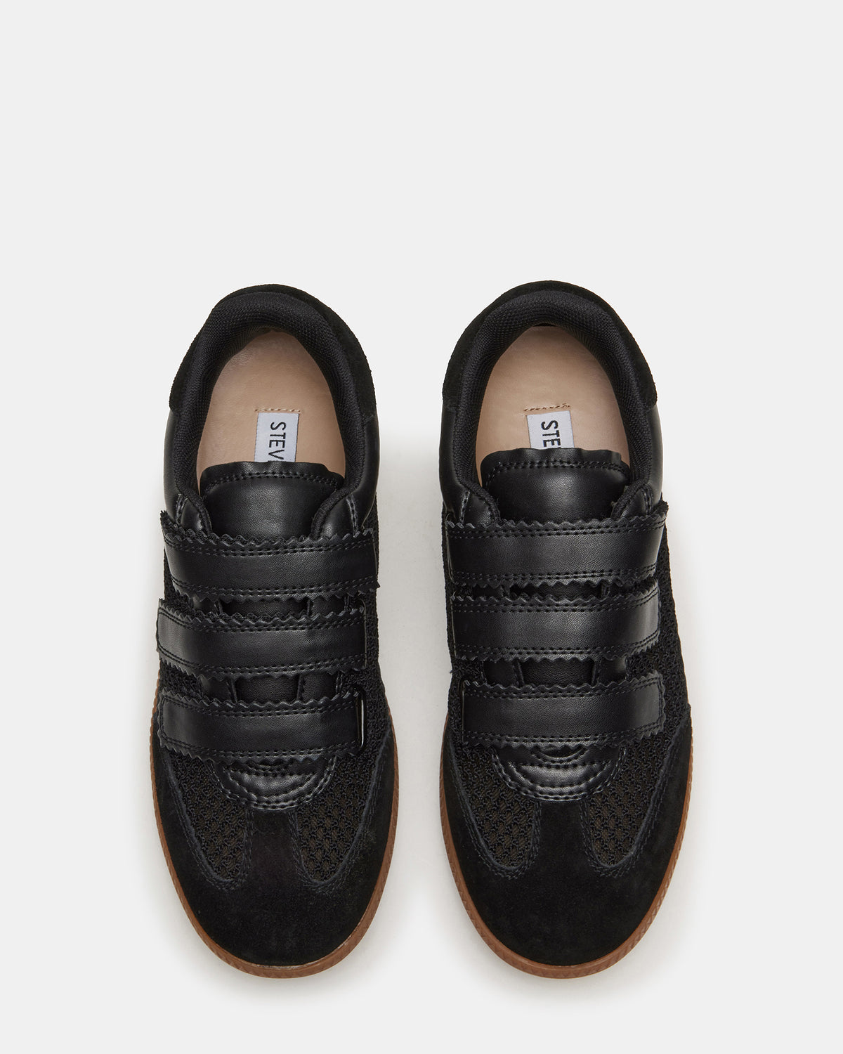 MOMENTUM Mesh Black Women's Velcro Low-Top Sneakers | Steve Madden