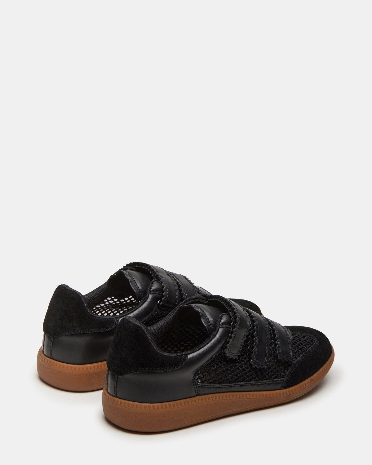 MOMENTUM Mesh Black Women's Velcro Low-Top Sneakers | Steve Madden