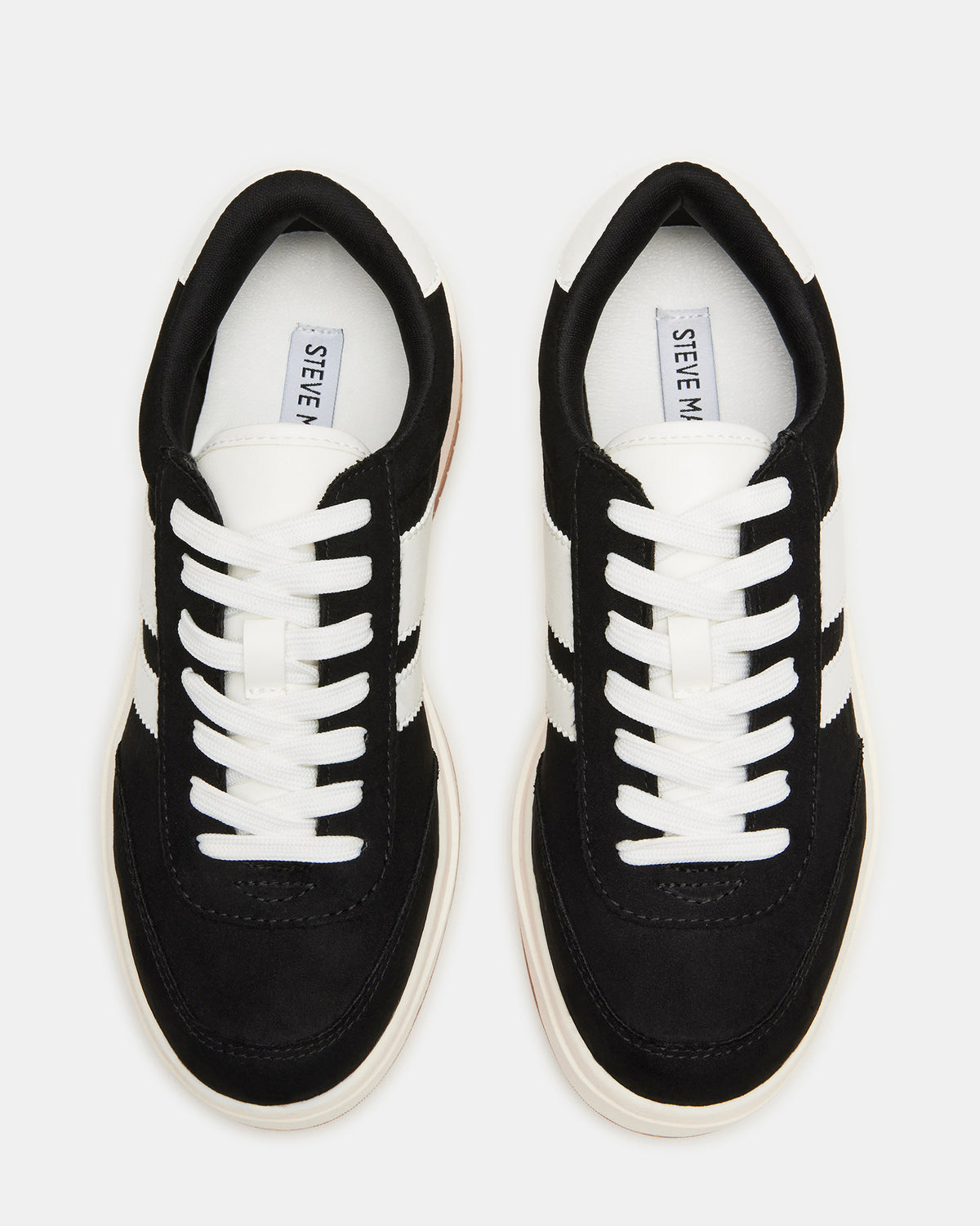 NINJA White/Black Women's Lace-Up Platform Sneaker | Steve Madden