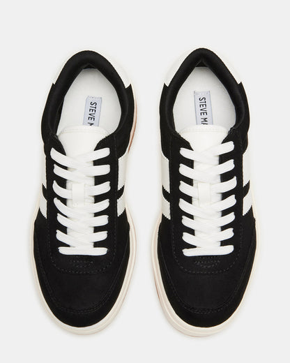 NINJA White/Black Women's Lace-Up Platform Sneaker | Steve Madden