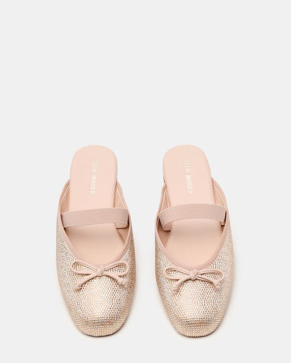 CUTESY Rhinestone Slip-On Ballet Mule Women's Flat | Steve Madden