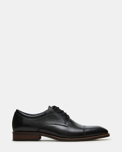 HASEN Black Leather Men's Lace-Up Dress Shoe | Steve Madden