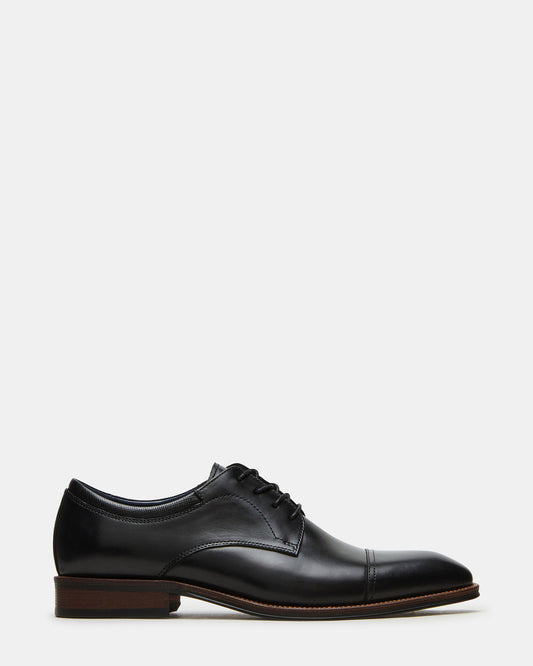 HASEN Black Leather Men's Lace-Up Dress Shoe | Steve Madden