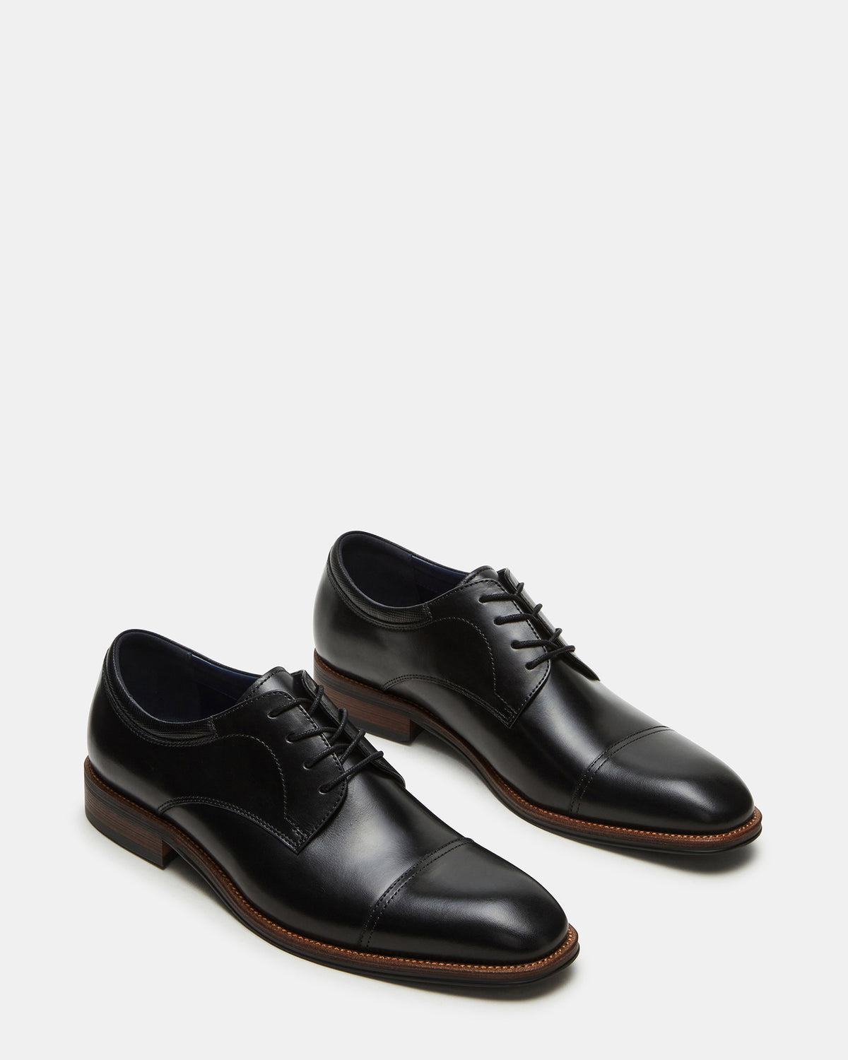 HASEN Black Leather Men's Lace-Up Dress Shoe | Steve Madden